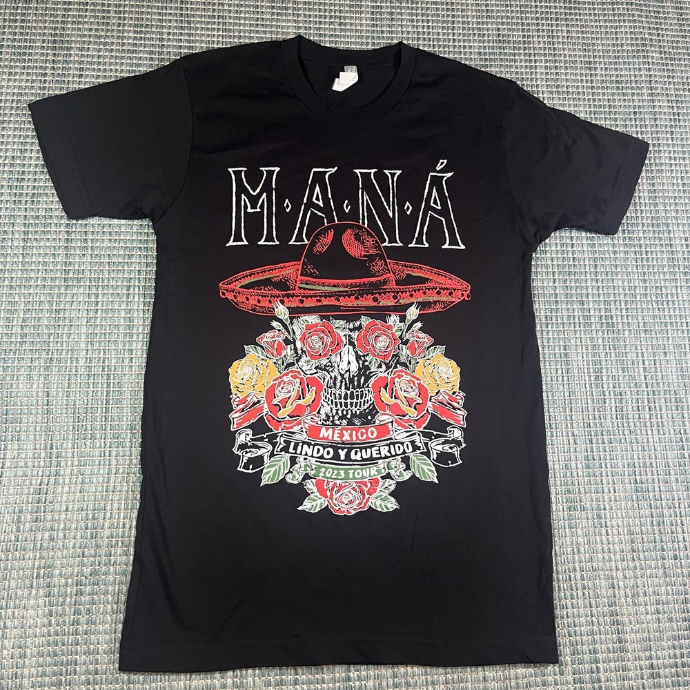 MANA‎ Mexico Lindo y Querido 2023 Tour Black Shirt Sz S